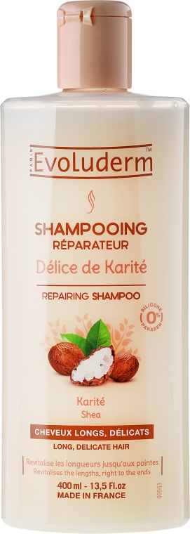 Восстанавливающий шампунь с маслом карите - Evoluderm Delice de Karite Repairing Shampoo