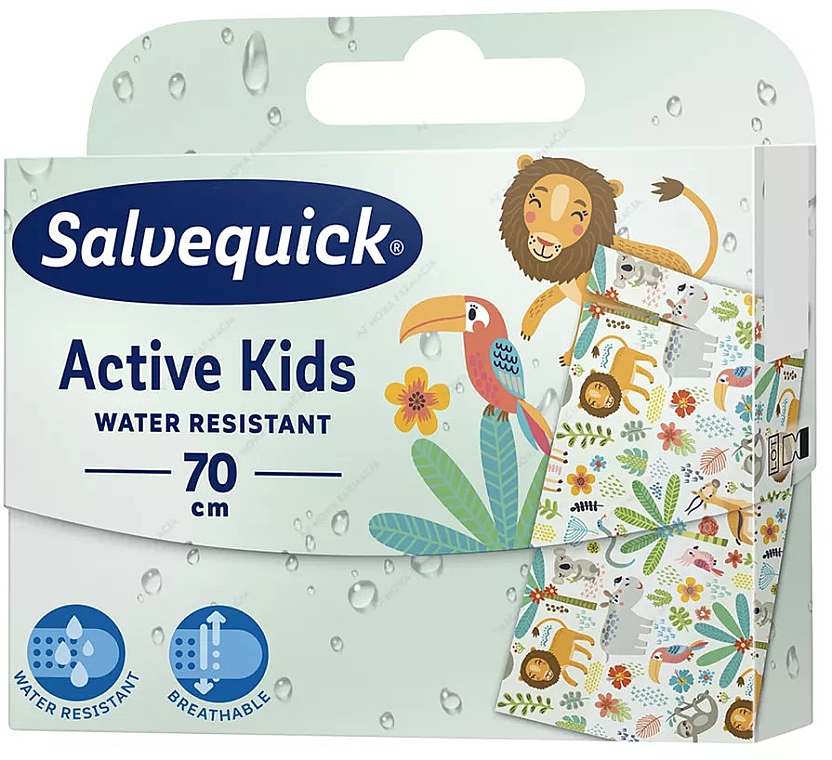 Водостойкие пластыри для активных детей, 70 см - Salvequick Active Kids Water Resistant — фото N1