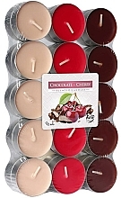 Парфумерія, косметика Набір чайних свічок "Шоколадна вишня", 30 шт. - Bispol Chocolate Cherry Scented Candles