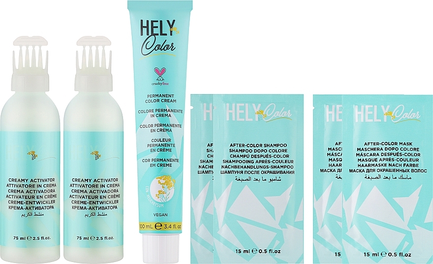 Набір для фарбування волосся - Hely Color Kit Permanent Color Cream — фото N2