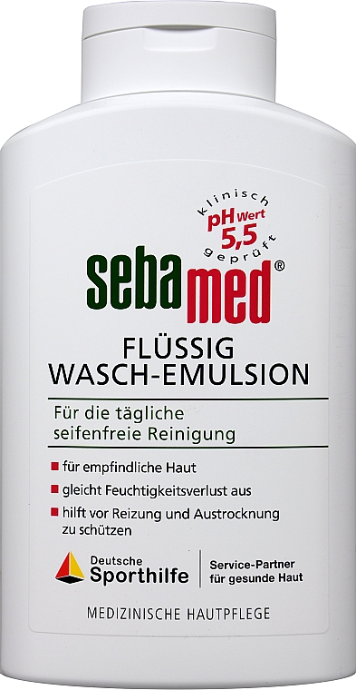 Эмульсия для очищения лица и тела - Sebamed Soap-Free Liquid Washing Emulsion pH 5.5 — фото N2