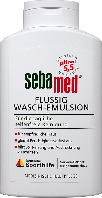 Емульсія для очищення обличчя і тіла - Sebamed Soap-Free Liquid Washing Emulsion pH 5.5 — фото N2