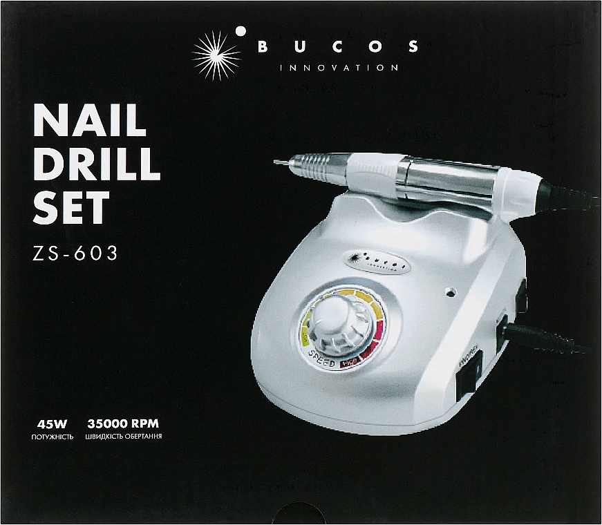 Фрезер для маникюра и педикюра, белый - Bucos Nail Drill Pro ZS-603 White  — фото N7