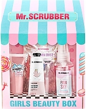 Парфумерія, косметика Набір - Mr. Scrubber Girls Beauty Box (bath/pow/50g + b/spr/60ml + h/cr/30ml + lip/balm/10ml)