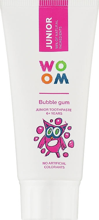 Дитяча зубна паста "Жуйка" - Woom Junior Bubble Gum Toothpaste — фото N1