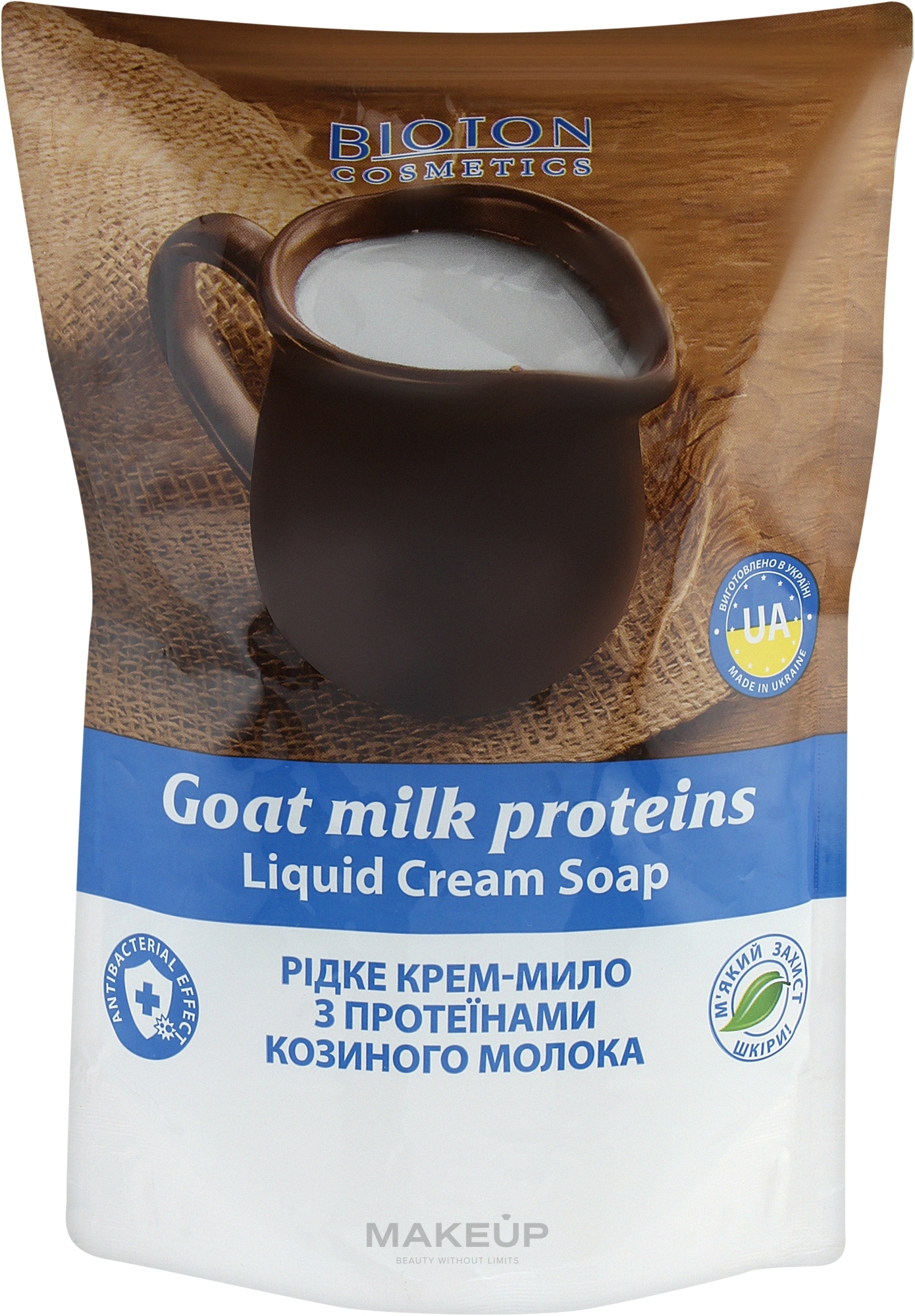 Жидкое крем-мыло с протеинами козьего молока - Bioton Cosmetics Liquid Cream Soap (дой-пак) — фото 500ml