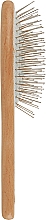 Щетка для волос, овальная, 4896, со светлым деревянным корпусом - Top Choice — фото N3