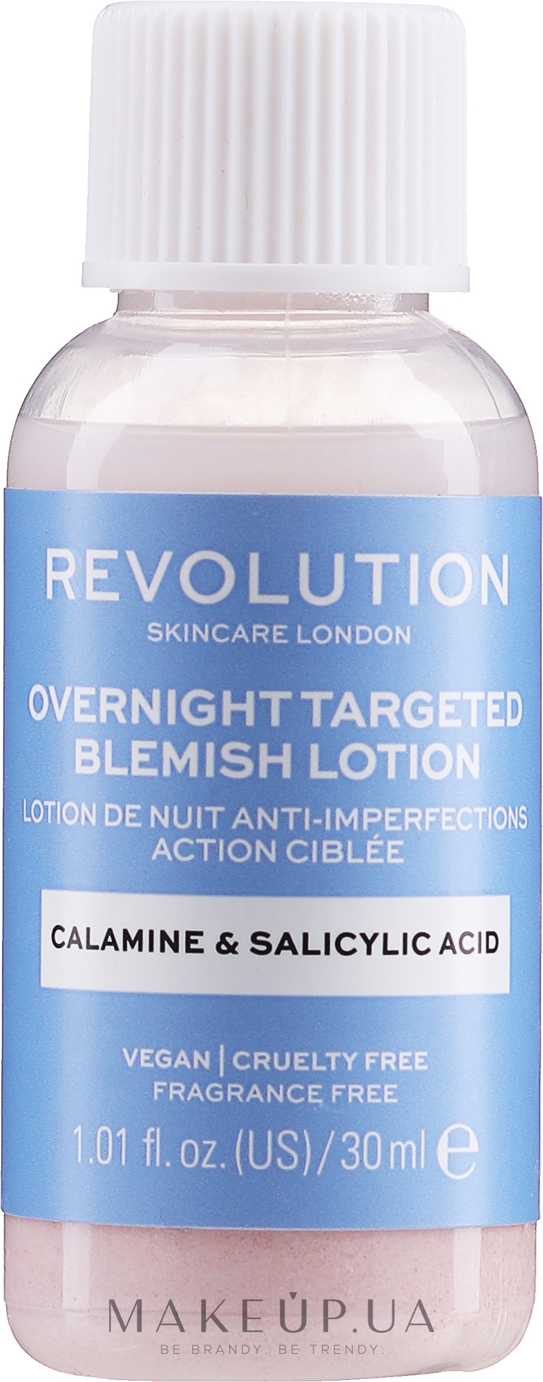 Ночной лосьон против несовершенств кожи - Makeup Revolution Skincare Overnight Targeted Blemish Lotion — фото 30ml