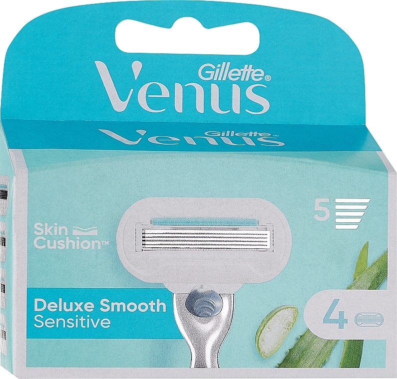 Сменные кассеты для бритья, 4 шт. - Gillette Venus Deluxe Smooth Sensitive — фото N1