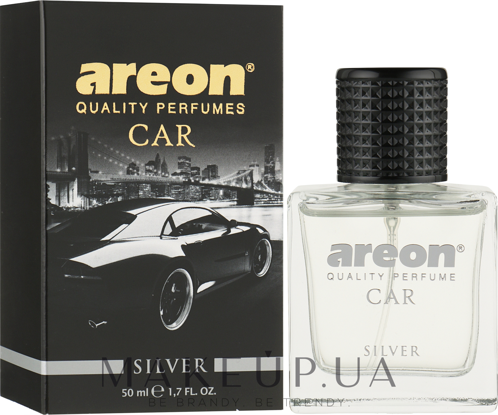 Ароматизатор для авто - Areon Luxury Car Perfume Long Lasting Air Freshener Silver — фото 50ml