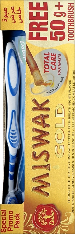 Набор "Комплексный уход" - Dabur Miswak Gold (toothbrush/1шт + toothpaste/170g) — фото N2