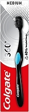 Зубна щітка "Деревне вугілля" 360 багатофункціональна, середньої жорсткості, чорна з блакитним - Colgate 360 — фото N2