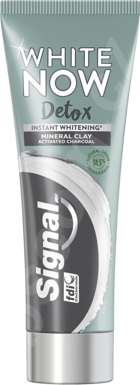 Отбеливающая зубная паста с углем - Signal White Now Detox Toothpaste — фото N1