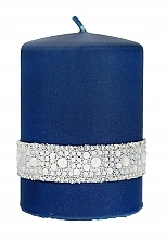 Парфумерія, косметика Декоративна свічка 7х10 см, темно-синій циліндр - Artman Crystal Pearl