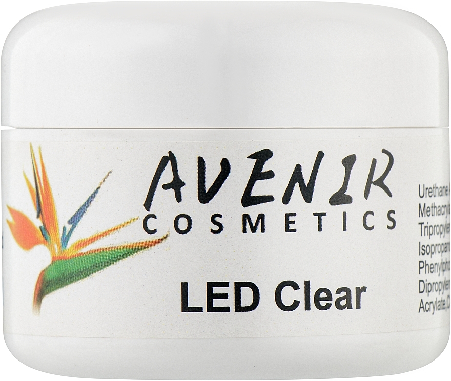 Гель для наращивания прозрачный - Avenir Cosmetics LED Clear Crystal 