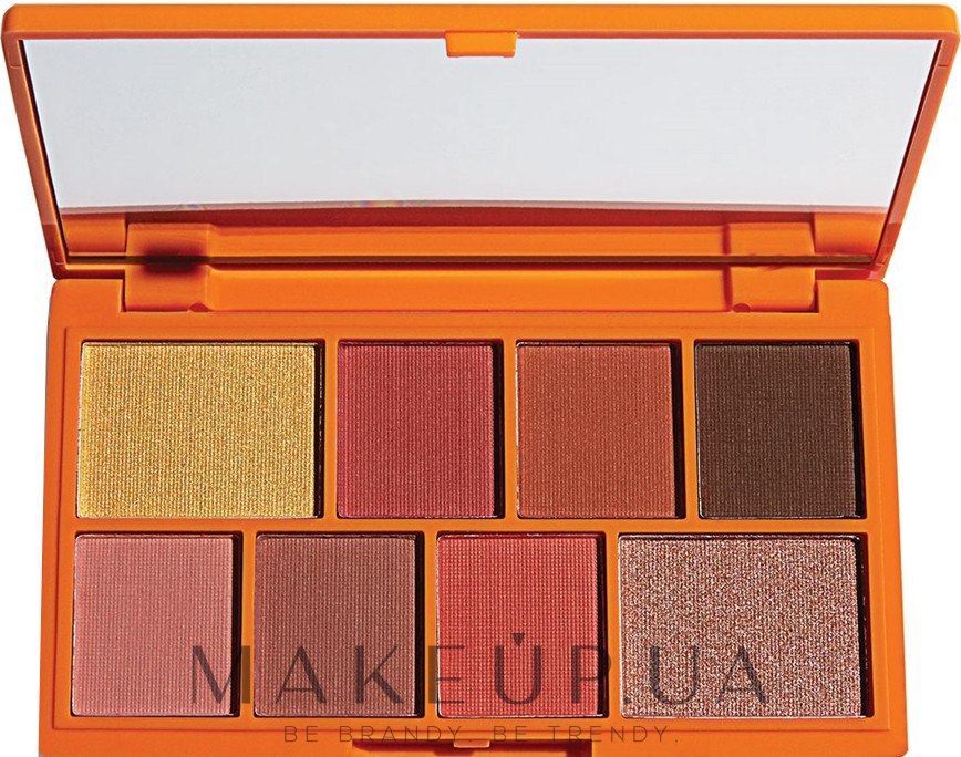 Палетка тіней для повік, 8 відтінків - Makeup Revolution I Heart Revolution Mini Eyeshadow Palette — фото Choc Orange