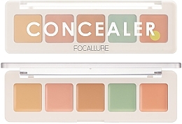 Духи, Парфюмерия, косметика Палетка консилеров для лица, 5 оттенков - Focallure Color Concealer Palette