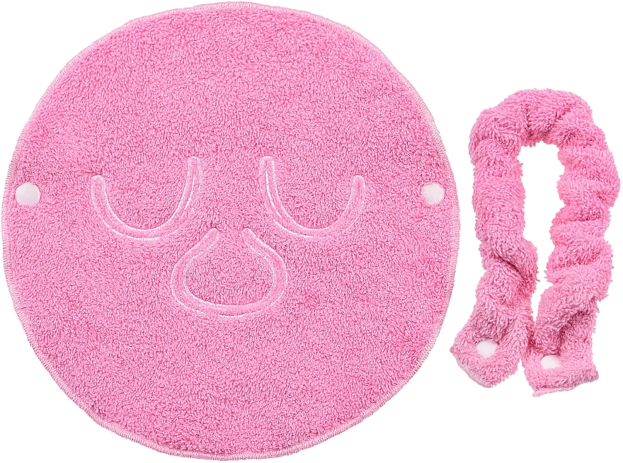 Полотенце компрессионное для косметических процедур, розовое "Towel Mask" - MAKEUP Facial Spa Cold & Hot Compress Pink — фото N2
