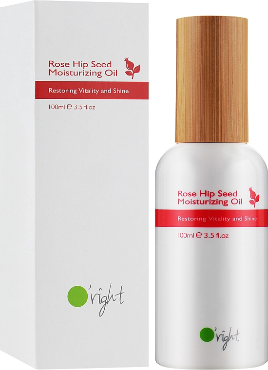 Органическое увлажняющее масло для волос из семян шиповника - O'right Rose Hip Seed Moisturizing Oil — фото N2
