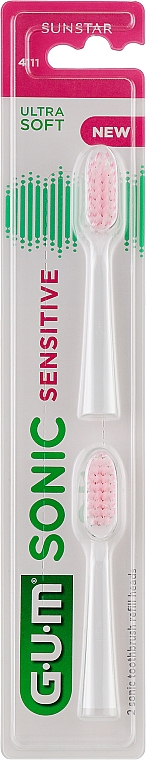 Змінна головка для зубної щітки, біла з рожевим - G.U.M Sonic Sensitive — фото N1