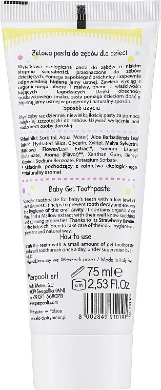 Дитяча зубна паста зі смаком полуниці - Anthyllis Strawberry Baby Gel Toothpaste — фото N2