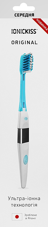 Ионная зубная щетка средней жесткости, голубая - Ionickiss Medium — фото N1