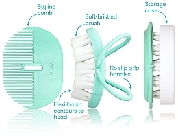 Набір щіток-гребінців для малюків, 2 шт. - Frida Baby Head-Hugging Hairbrush + Comb Set — фото N3