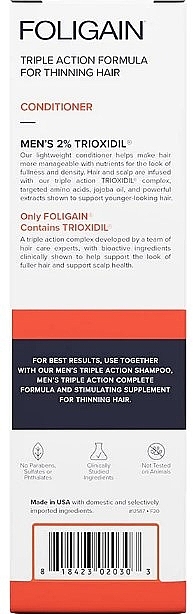 Кондиционер от выпадения волос у мужчин - Foligain Men's Stimulating Conditioner For Thinning Hair — фото N3