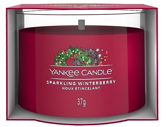 Ароматическая мини-свеча в стакане - Yankee Candle Sparkling Winterberry — фото N1