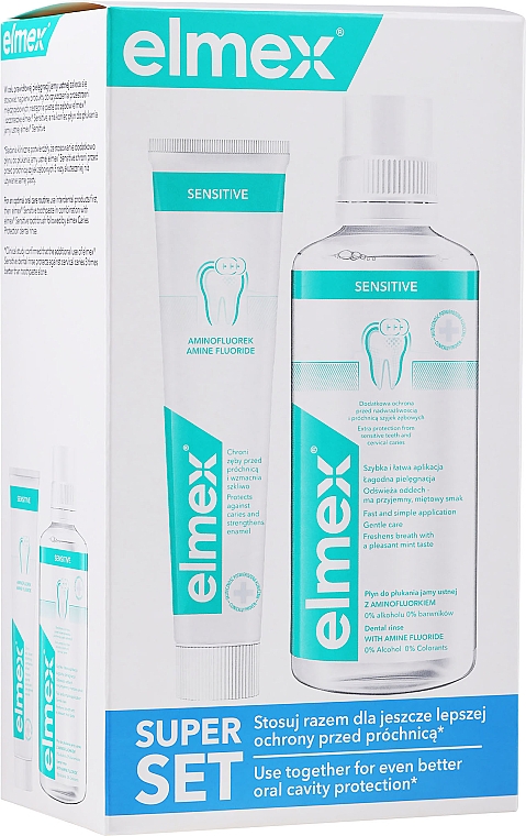 Набор - Elmex Sensitive Set (water/400ml + toothpaste/75ml) — фото N3