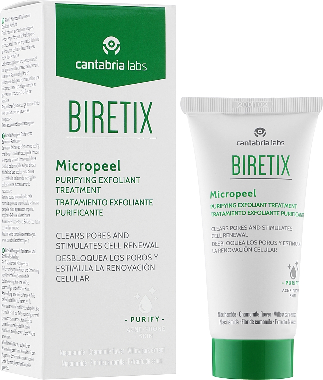Очищувальний скраб-ексфоліант для обличчя з акне - Cantabria Labs Biretix Micropeel — фото N2
