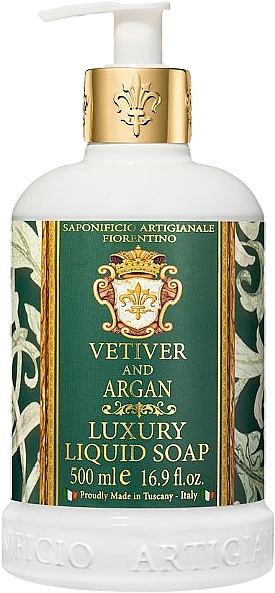 Натуральне рідке мило "Ветивер і аргана" - Saponificio Artigianale Fiorentino Vetiver And Argan Luxury Liquid Soap — фото N1