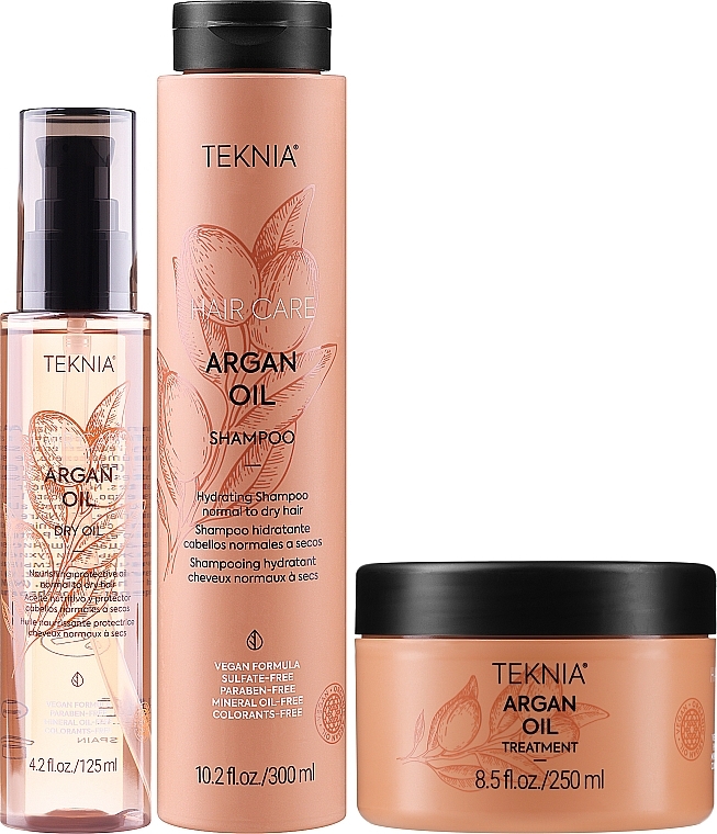 Набір - Lakme Teknia Argan Oil (shmp/300ml + h/oil/125/ml + h/mask/250ml) — фото N2