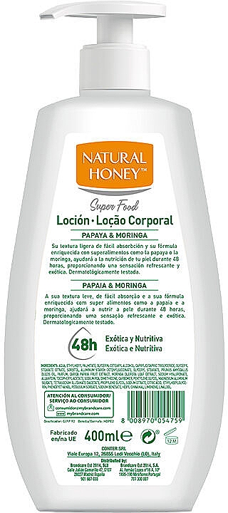 Лосьйон для тіла "Папая та моринга" - Natural Honey Super Food Papaya & Moringa Body Lotion — фото N2