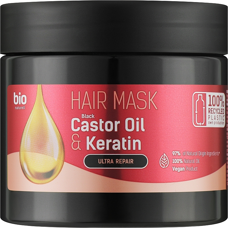 Маска для волос "Castor Oil & Keratin" - Bio Naturell Hair Mask — фото N1