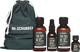 Парфумерія, косметика Набір - Mr.Scrubber Tea Tree Blemish Skin Face (gel/125ml + lot/125ml + cr/55ml + oil/15ml + bag) *