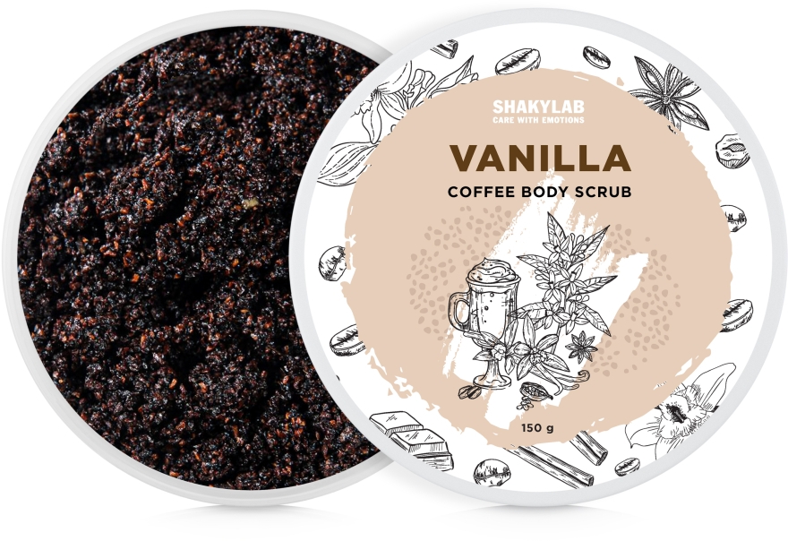 Кофейный скраб для тела "Vanilla" - SHAKYLAB Coffee Scrub Vanilla