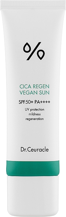 УЦЕНКА Солнцезащитный веганский крем для лица с центеллой - Dr.Ceuracle Cica Regen Vegan Sun Gel SPF 50+ PA++++ * — фото N1