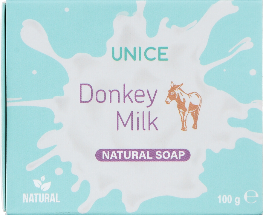 Натуральне мило з ослячим молоком - Unice Donkey Milk Natural Soap — фото N1