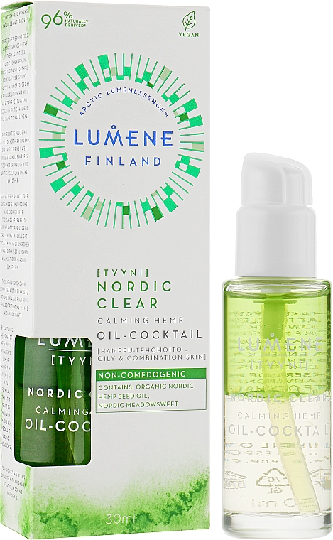 Заспокійлива сироватка з олією насіння північних конопель - Lumene Nordic Clear Calming Hemp Oil-Cocktail — фото N2