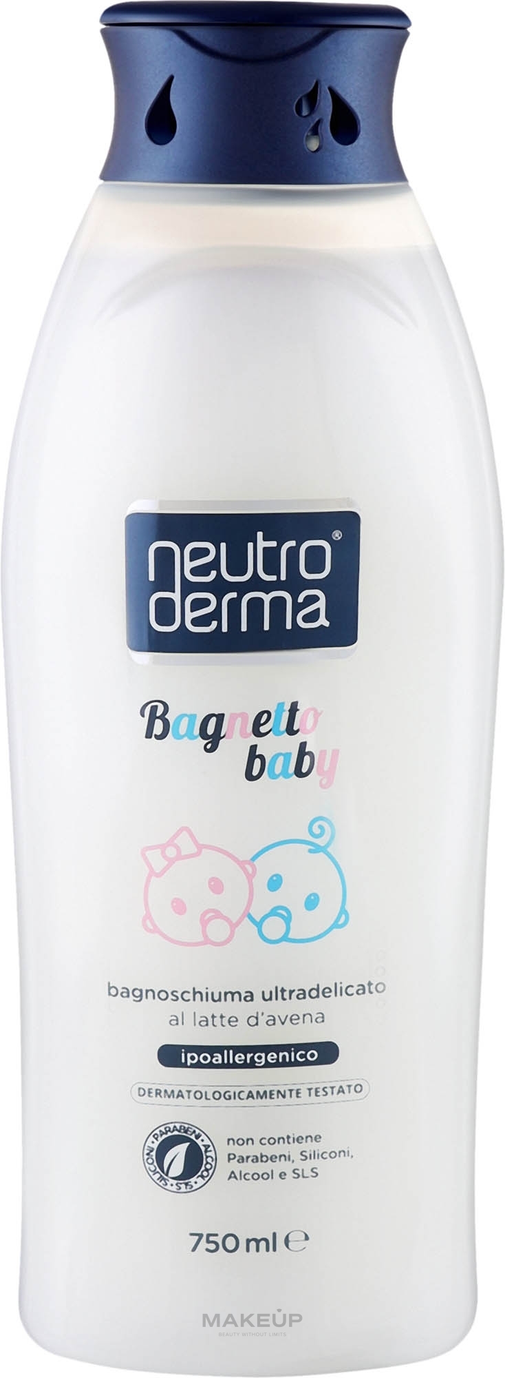Дитячий ультраделікатний гель-піна для ванни з вівсяним молоком - Neutro Derma — фото 750ml
