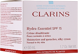 Парфумерія, косметика Зволожувальний крем для нормальної та схильної до сухості шкіри SPF 15 - Clarins Hydra-Essentiel Silky Cream SPF 15