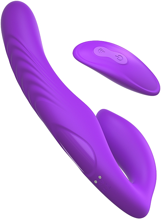 Безремневой вибрострапон с пультом, фиолетовый - Pipedream Fantasy For Her Strapless Strap-On Purple — фото N2