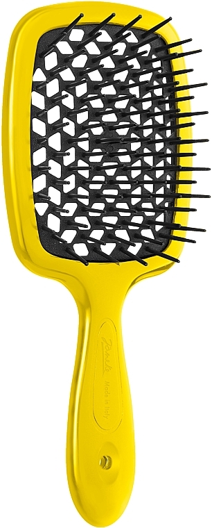 Расческа для волос 72SP234, с черными зубцами, желтая - Janeke SuperBrush Small Vented Brush — фото N1