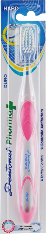 Зубна щітка жорстка, рожева - Dentonet Pharma Hard — фото N1
