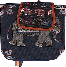Рюкзак-мішок із тканини CS10988DB, з принтом слони, темно-синій - Cosmo Shop — фото N1