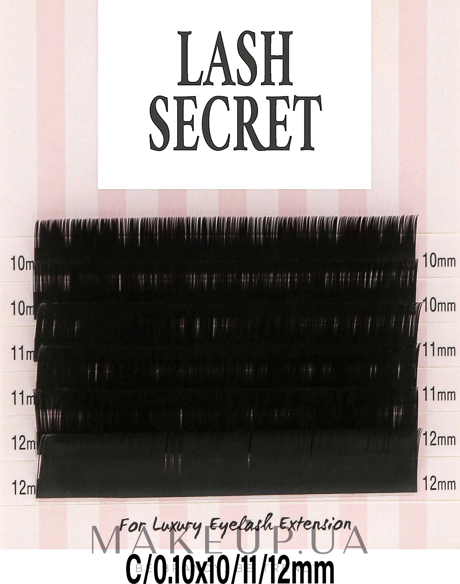 Накладные ресницы, черные, микс, 6 линий (0.1, C, (10,11,12)) - Lash Secret — фото 1уп