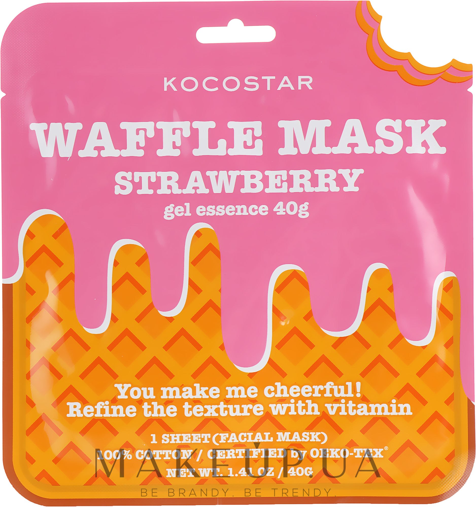 Тонизирующая вафельная маска "Клубничный фреш" - Kocostar Strawberry Waffle Mask  — фото 40g