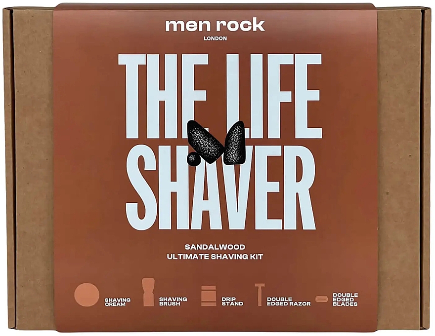 Набор, 5 продуктов - Men Rock Ultimate Classic Shaving Gift Set Sandalwood — фото N3