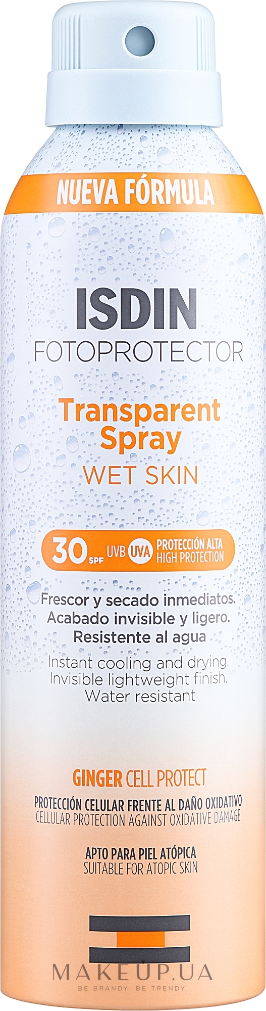 Спрей сонцезахисний - Isdin Fotoprotector Transparent Spray Wet Skin SPF 30+ — фото 250ml